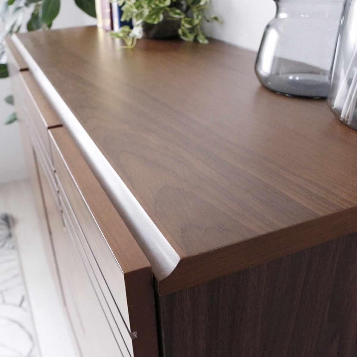 サイドボード 幅120cm 木目 背面化粧 天然木 完成品 ( チェスト 4段 A4対応 棚 ラック 引き出し 扉収納 収納 テレビ台 リビングボード プリンター収納 デッキ収納 可動棚 シンプル )