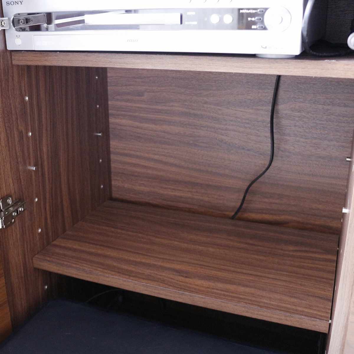 サイドボード 幅120cm 木目 背面化粧 天然木 完成品 ( チェスト 4段 A4対応 棚 ラック 引き出し 扉収納 収納 テレビ台 リビングボード プリンター収納 デッキ収納 可動棚 シンプル )