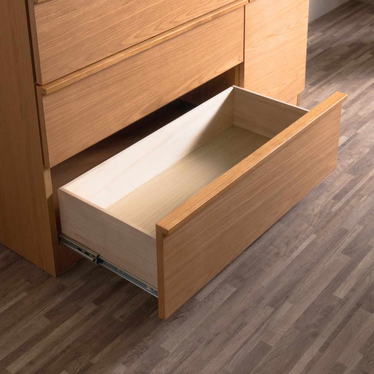 キッチンカウンター 幅120cm メラミン天板 天然木 完成品 ( カウンター キッチン 収納 フルスライドレール 木製 リビングボード 引き出し 5段 可動棚 ソフトクローズ シンプル )
