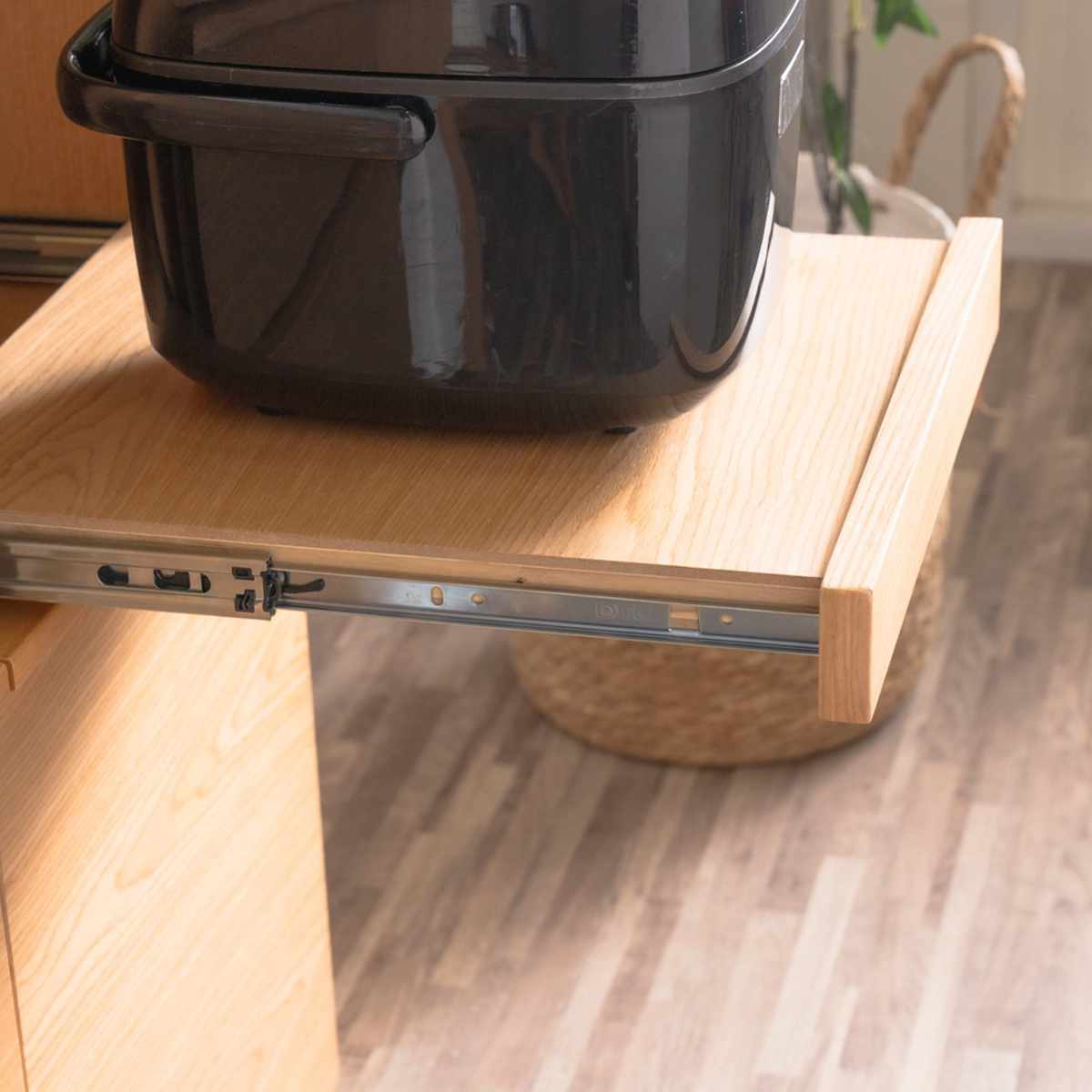 キッチンカウンター 幅120cm メラミン天板 天然木 完成品 ( カウンター キッチン 収納 フルスライドレール 木製 リビングボード 引き出し 5段 可動棚 ソフトクローズ シンプル )