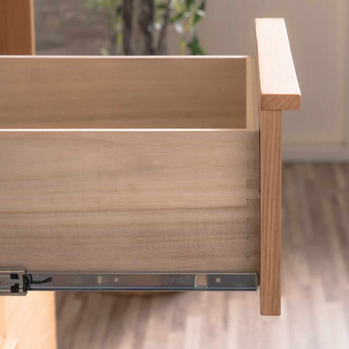 キッチンカウンター 幅120cm メラミン天板 天然木 完成品 ( カウンター キッチン 収納 フルスライドレール 木製 リビングボード 引き出し 5段 可動棚 ソフトクローズ シンプル )