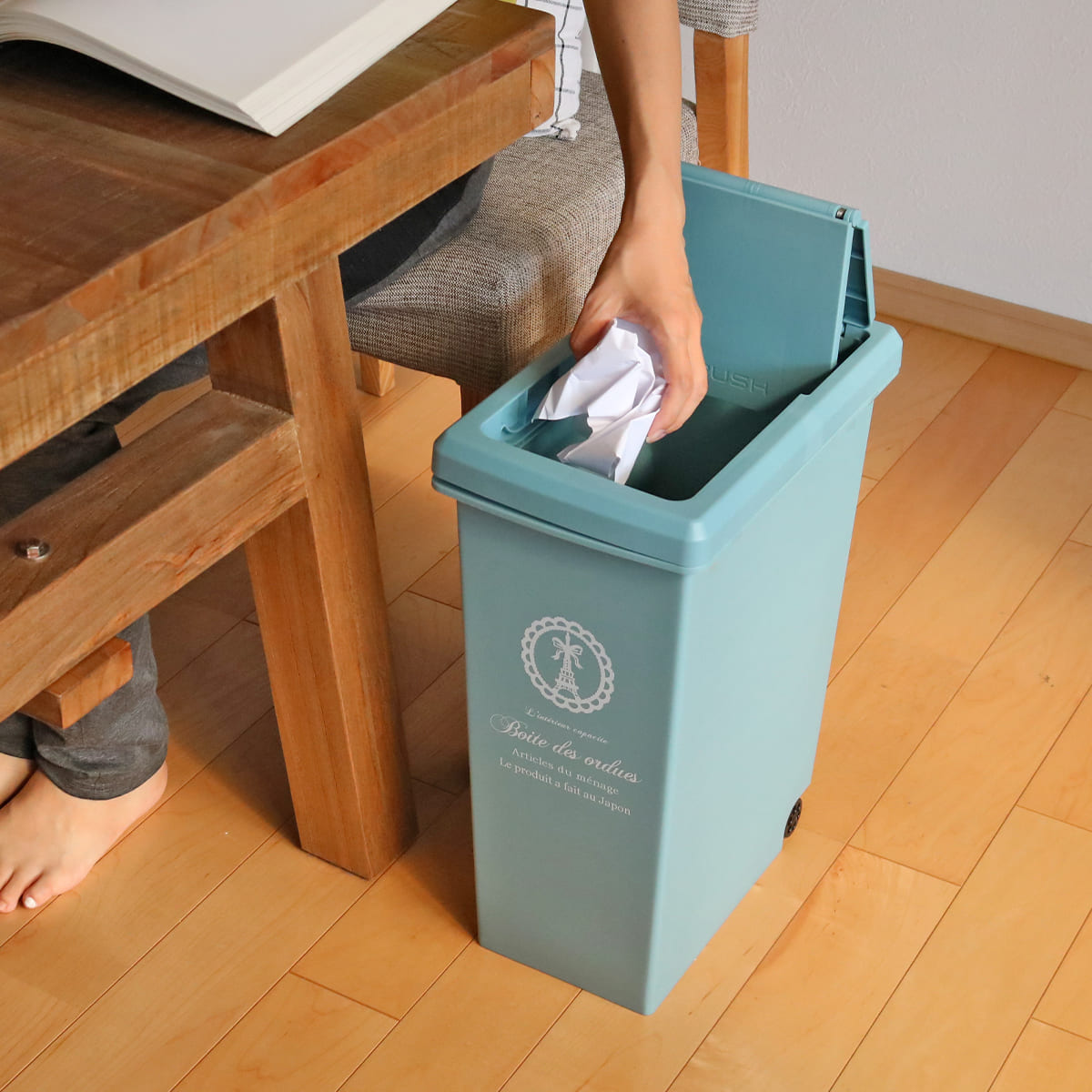 ゴミ箱 同色2個セット 20L スライドペール ふた付き エッフェル塔 ( ごみ箱 20リットル ダストボックス スリム 分別 キッチン スライド スライド式 蓋つき 大容量 プラスチック ペール 角型 縦型 フタ付き おしゃれ ) 【レッド】 レッド