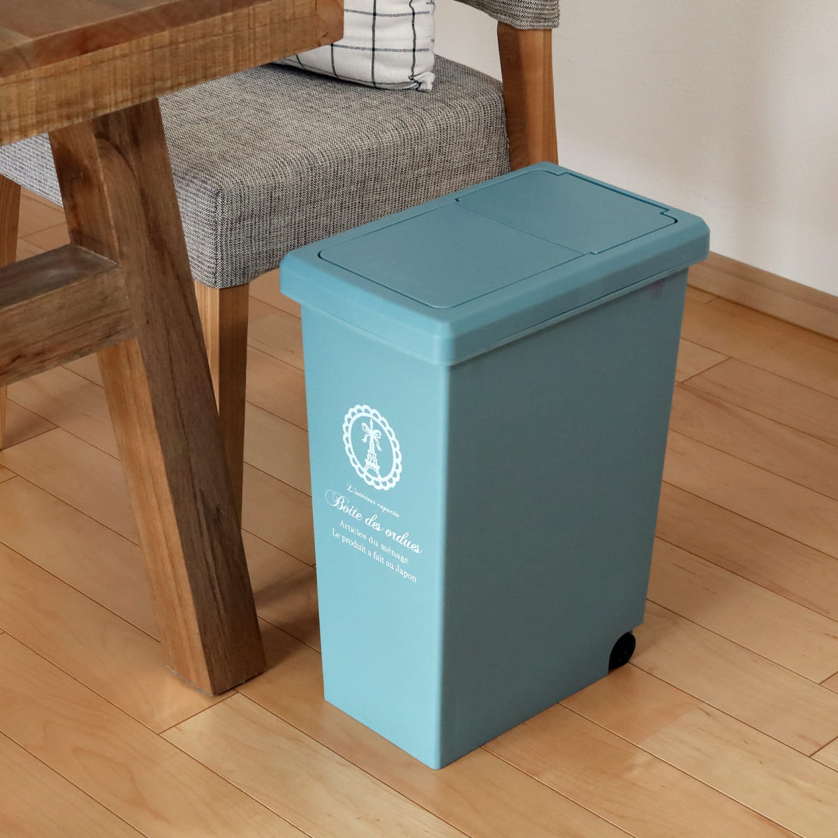 ゴミ箱 同色2個セット 20L スライドペール ふた付き エッフェル塔 ( ごみ箱 20リットル ダストボックス スリム 分別 キッチン スライド スライド式 蓋つき 大容量 プラスチック ペール 角型 縦型 フタ付き おしゃれ ) 【レッド】 レッド