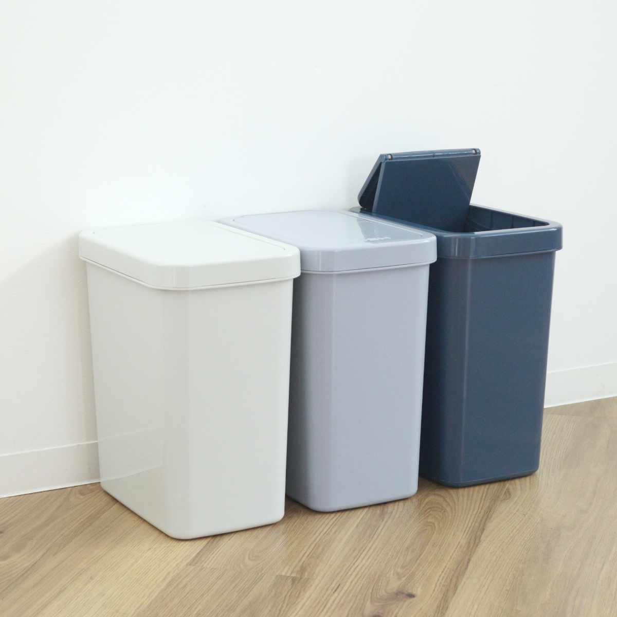 ゴミ箱 18L スライドペール 同色2個セット ふた付き ( ごみ箱 18リットル 18l ダストボックス 蓋つき スライド 小さめ 分別 コンパクト シンプル リビング キッチン 幅17 袋止め付き 袋 見えない カウンター下 北欧 省スペース ) 【ミルクティーベージュ】 ミルクティーベージュ