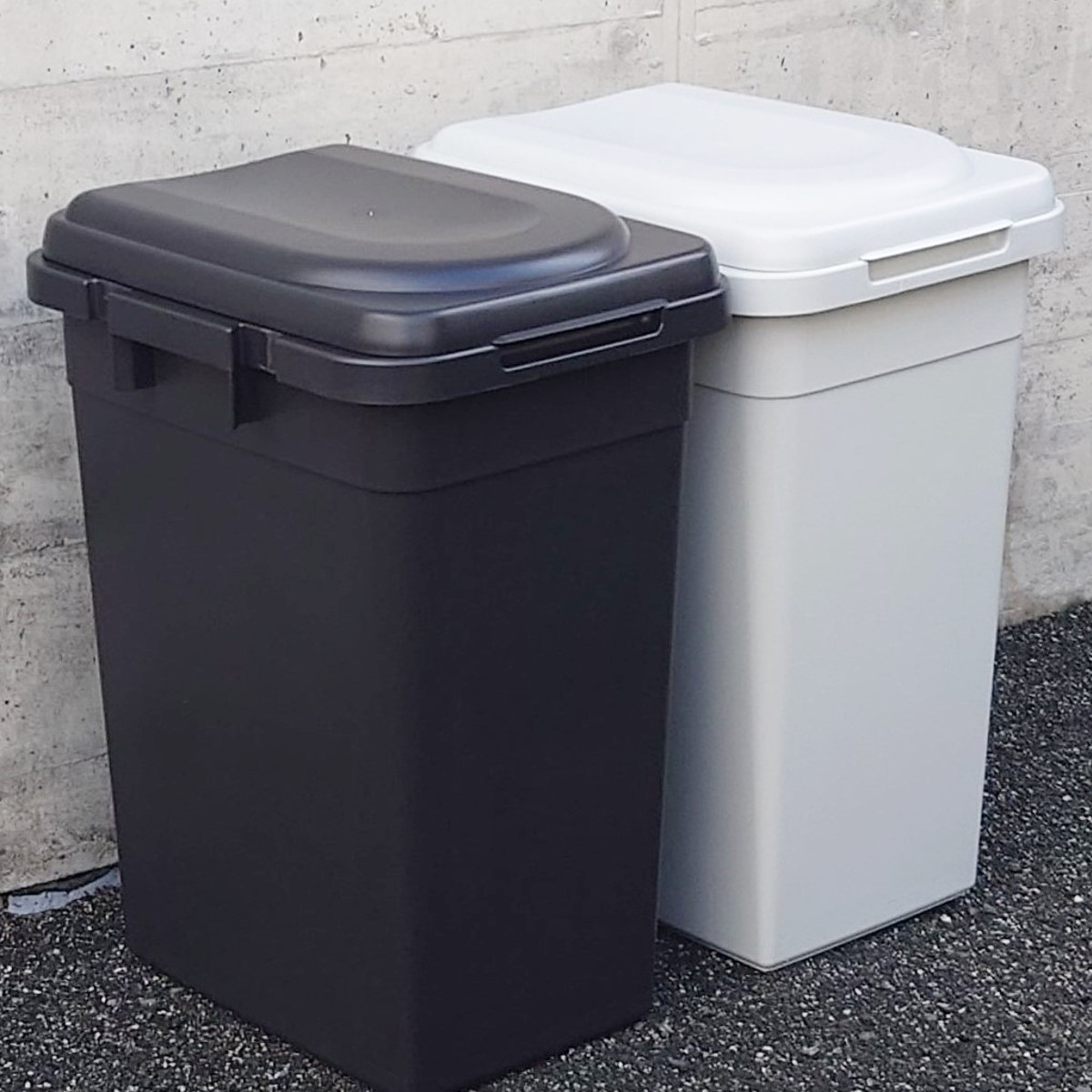 ゴミ箱 32L ジョイントペール ( ごみ箱 32リットル 連結 屋外 ふた付き 分別 無地 シンプル 袋止め付き 大容量 大きい プラスチック ) 【ミルクティーベージュ】 ミルクティーベージュ