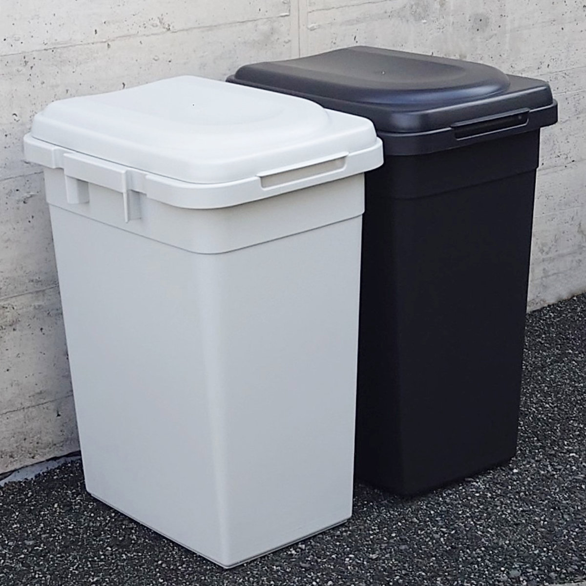 ゴミ箱 32L ジョイントペール ( ごみ箱 32リットル 連結 屋外 ふた付き 分別 無地 シンプル 袋止め付き 大容量 大きい プラスチック ) 【ミルクティーベージュ】 ミルクティーベージュ