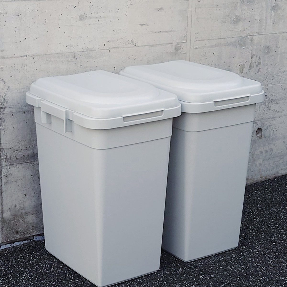 ゴミ箱 32L ジョイントペール ( ごみ箱 32リットル 連結 屋外 ふた付き 分別 無地 シンプル 袋止め付き 大容量 大きい プラスチック ) 【ミルクティーベージュ】 ミルクティーベージュ