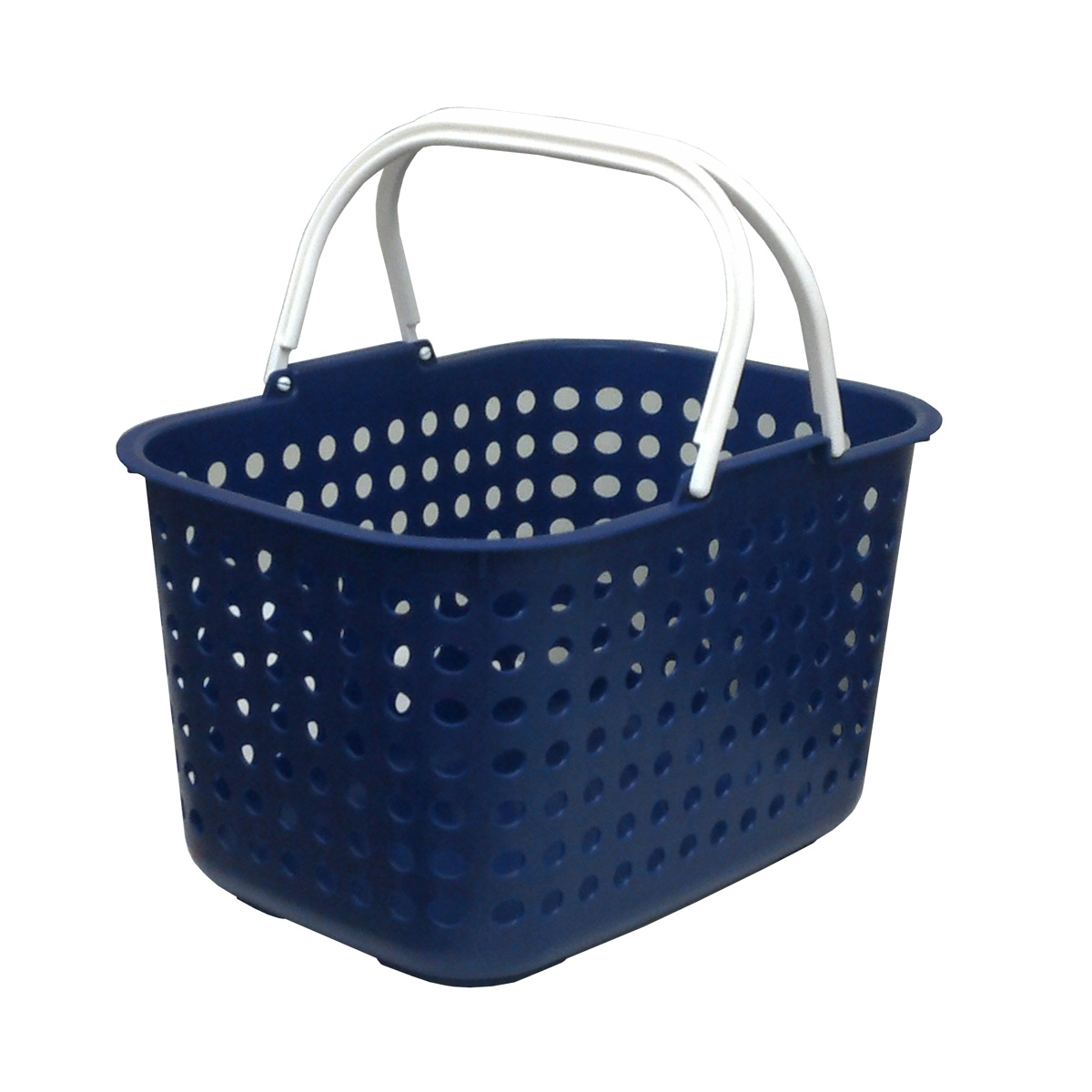 ランドリーバスケット 浅型 ドットバスケット 洗濯かご バスケット ( ランドリーボックス 脱衣かご ドット 日本製 コンパクト ハンドル付き 持ち手 取っ手 プラスチック 通気性 おもちゃ 物入れ 片付け 買い物かご ) 【レッド】 レッド