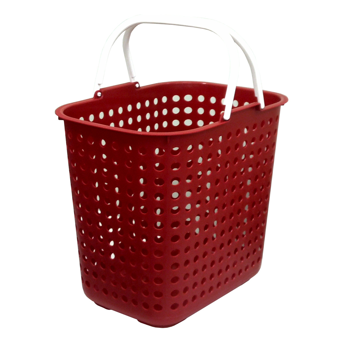 ランドリーバスケット 深型 ドットバスケット 洗濯かご バスケット ( ランドリーボックス 脱衣かご ドット 日本製 コンパクト ハンドル付き 持ち手 取っ手 プラスチック 通気性 おもちゃ 物入れ 片付け 買い物かご ) 【カーキ】 カーキ