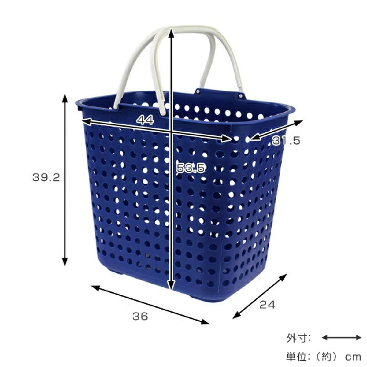 ランドリーバスケット 深型 ドットバスケット 洗濯かご バスケット ( ランドリーボックス 脱衣かご ドット 日本製 コンパクト ハンドル付き 持ち手 取っ手 プラスチック 通気性 おもちゃ 物入れ 片付け 買い物かご ) 【カーキ】 カーキ
