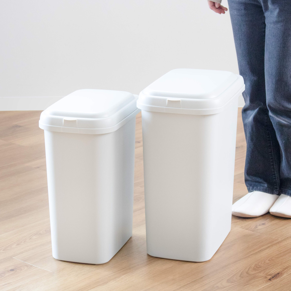 ゴミ箱 30L エコペール 袋止め付き シンプル ( ごみ箱 30リットル ふた付き 幅25cm 高さ49.5cm 縦型 コンパクト スリム 分別 袋が見えにくい ダークグレー ミルクティーベージュ ) 【ダークグレー】 ダークグレー