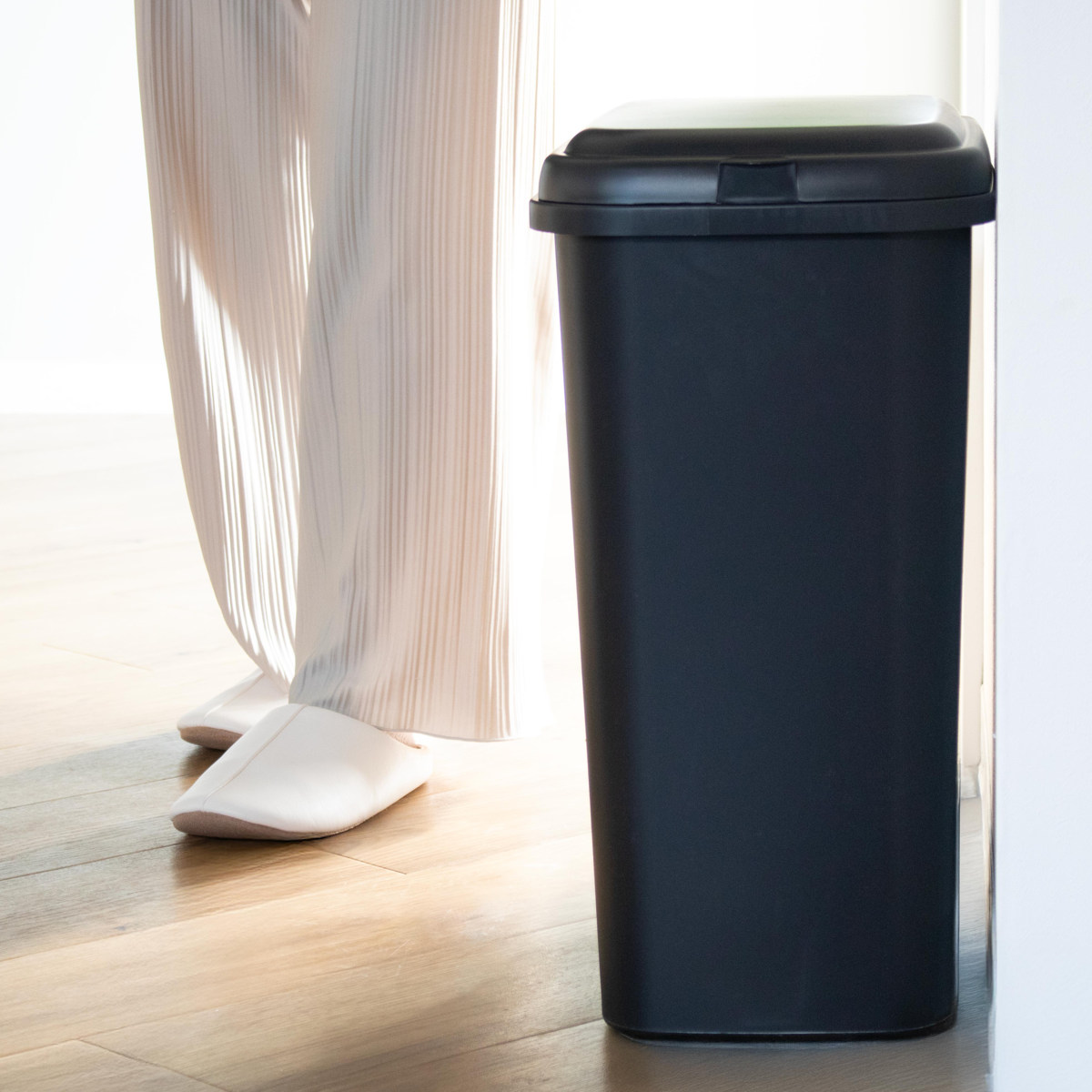 ゴミ箱 30L エコペール 袋止め付き シンプル ( ごみ箱 30リットル ふた付き 幅25cm 高さ49.5cm 縦型 コンパクト スリム 分別 袋が見えにくい ダークグレー ミルクティーベージュ ) 【ダークグレー】 ダークグレー