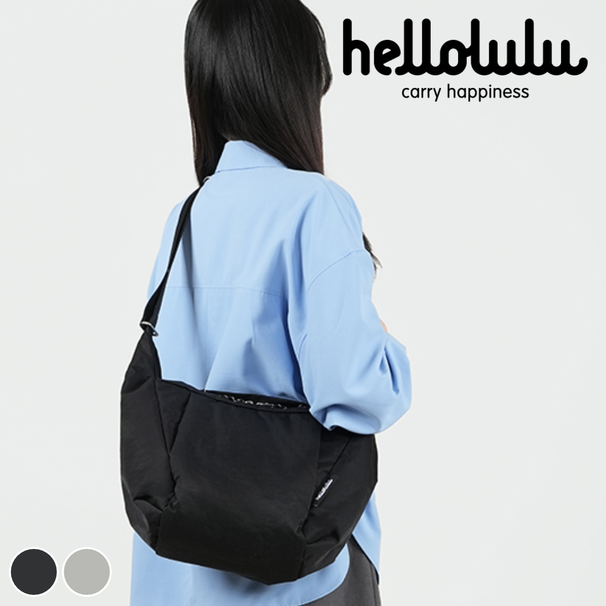 【26年SS新色】 ショルダーバッグ hellolulu マイルズ MILES （ ハロルル バッグ ショルダー クロスボディ レディース メンズ 軽い 撥水 ナイロン クロスバッグ 斜め掛け 肩掛け ファスナー コンパクト おしゃれ ） 【MossBlack】