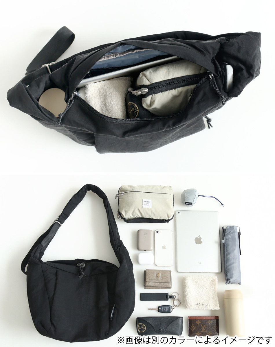 【26年SS新色】 ショルダーバッグ hellolulu マイルズ MILES ( ハロルル バッグ ショルダー クロスボディ レディース メンズ 軽い 撥水 ナイロン クロスバッグ 斜め掛け 肩掛け ファスナー コンパクト おしゃれ ) 【MossBlack】 MossBlack