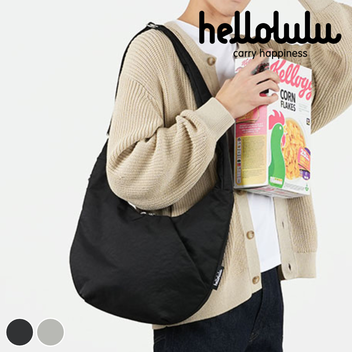 【26年SS新色】 ショルダーバッグ hellolulu ジオン ZION （ ハロルル バッグ レディース メンズ ショルダー クロスボディ 鞄 かばん ナイロン 軽い 撥水 斜め掛け 肩掛け ファスナー ポケット おしゃれ ） 【MossBlack】