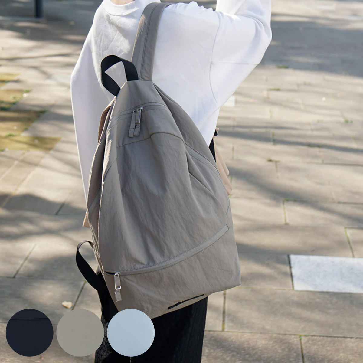 リュック 軽量 ライトリーデイパック ナイロン ソレイユ ( リュックサック 撥水 13インチ PC収納 タブレット 持ち運び 鞄 かばん カバン バッグ 旅行 通勤 通学 おしゃれ シンプル 男女兼用 メンズ レディース 大人 ) 【ブラック】