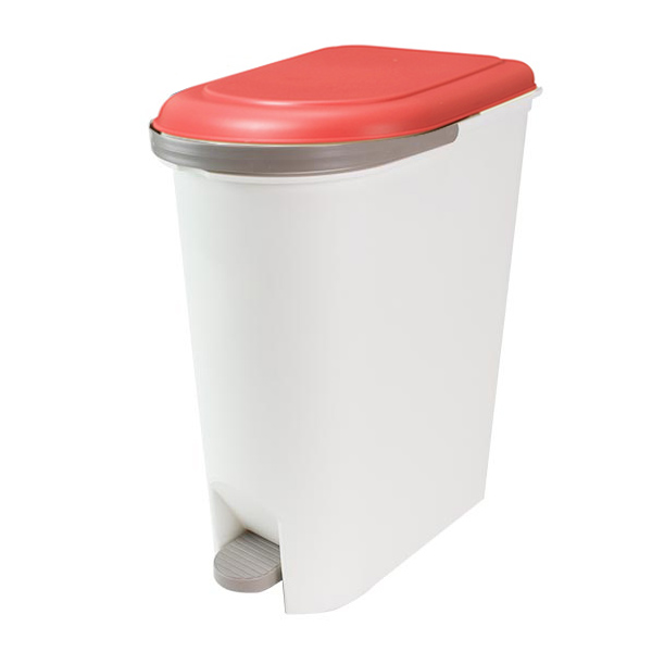 ゴミ箱 20L スリムペタルペール 持ち手 運べる ふた付き ペダル式 スリム ごみ箱 ダストボックス ( キッチン フタ付き ペダル ペール 20リットル 袋 見えない 分別 ハンドル付き 20l コンパクト 隙間 ごみばこ ) 【レッド】 レッド