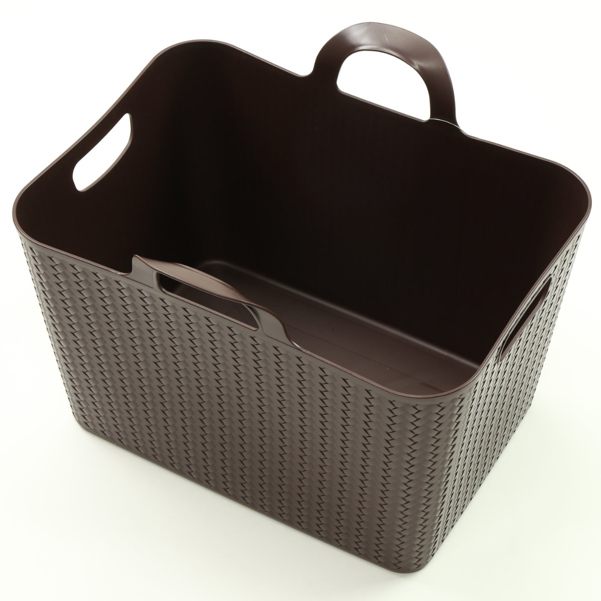 バスケット 持ち手付き 約 幅47.5×奥行32×高さ35.2cm アミーゴバケット 角型 ( 収納 ケース かご ボックス 洗える 角 ハンドル付き 持ち手 籠 おもちゃ入れ ランドリー リビング収納 幅48 48 32 36 Mサイズ 日本製 ) 【ホワイト】 ホワイト