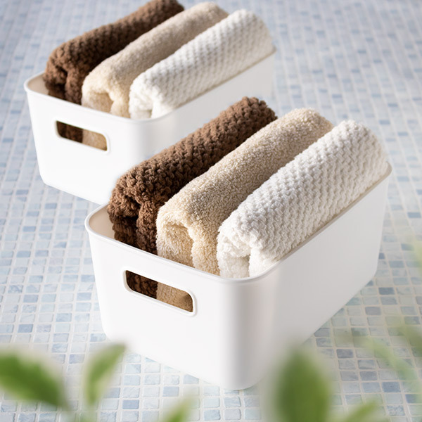 収納ケース 小物収納 やわらかBOX スリム 浅型 幅17.9×奥行25.9×高さ12cm ( 収納ボックス やわらかバスケット 収納バスケット 収納 日本製 小物入れ 小物ケース バスケット ミニ やわらかバケツ 収納バケツ ケース おしゃれ ) 【ピンクベージュ】 ピンクベージュ