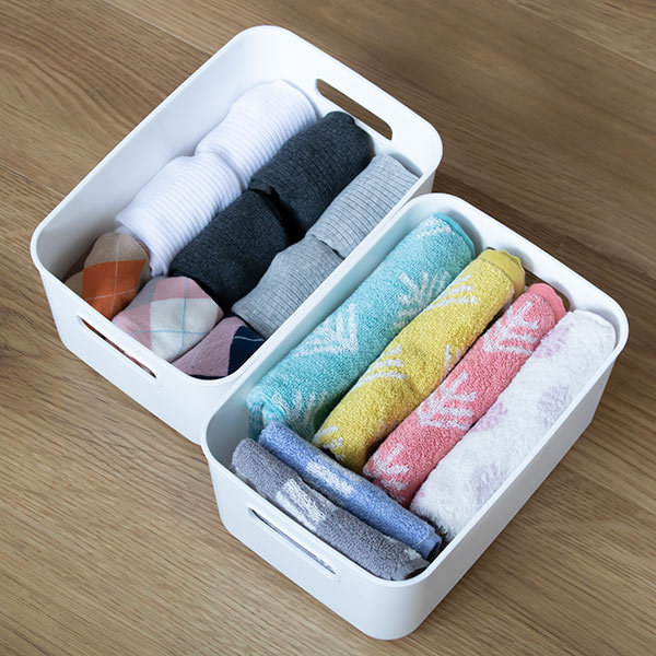 収納ケース 小物収納 やわらかBOX スリム 浅型 幅17.9×奥行25.9×高さ12cm ( 収納ボックス やわらかバスケット 収納バスケット 収納 日本製 小物入れ 小物ケース バスケット ミニ やわらかバケツ 収納バケツ ケース おしゃれ ) 【ピンクベージュ】 ピンクベージュ