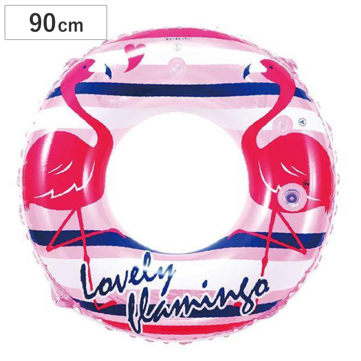 浮き輪 90cm ラブリーフラミンゴ 空気栓大付き 子供 （ 浮輪 うきわ