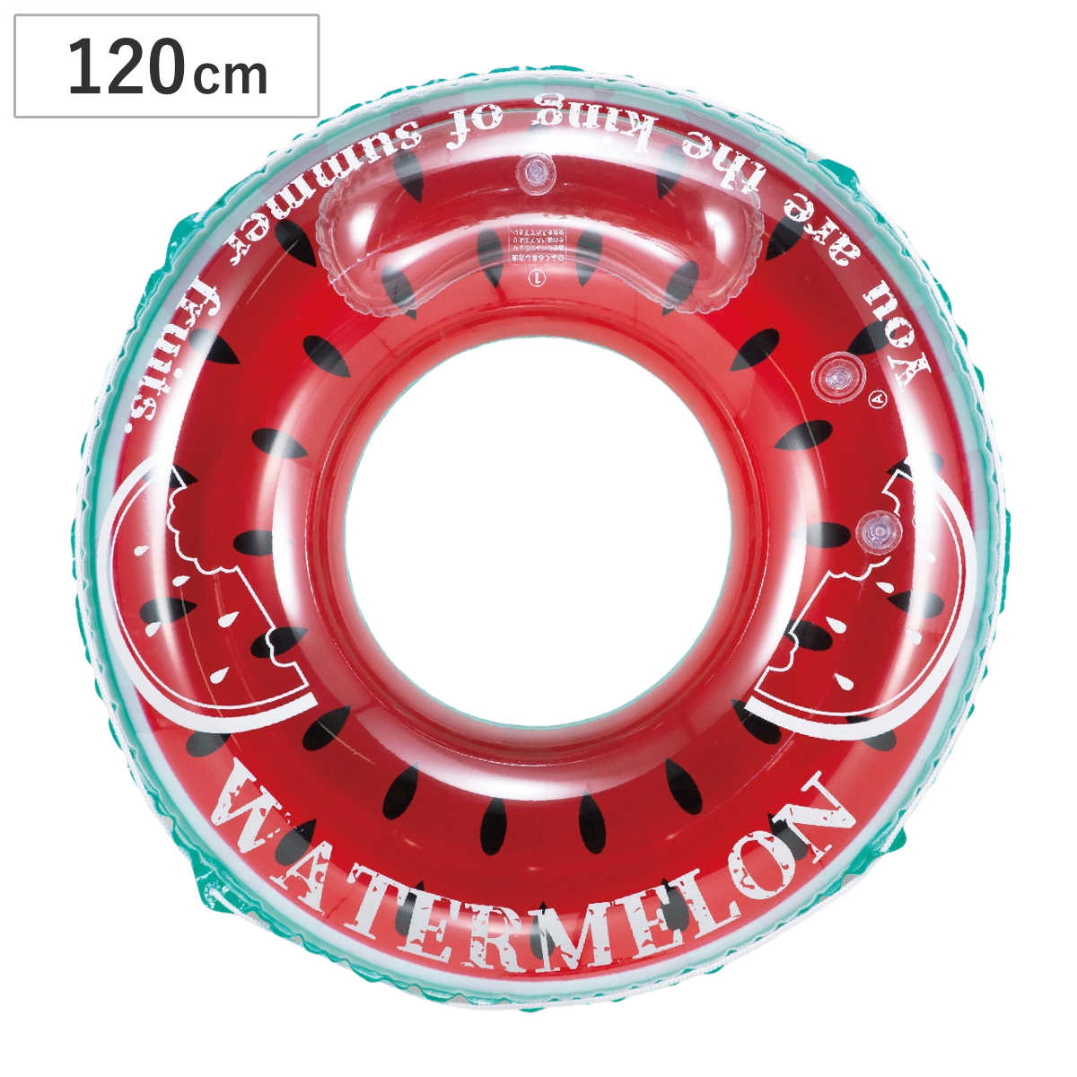 浮き輪 120cm ハーフすいか 空気栓大付 （ 子供 浮輪 120 うきわ ウキワ 子供用 浮き袋 浮き具 水あそび こども 水遊び 120センチ レジャー用品 アウトドア プール 夏 レジャー かわいい 可愛い スイカ 紐付き ）