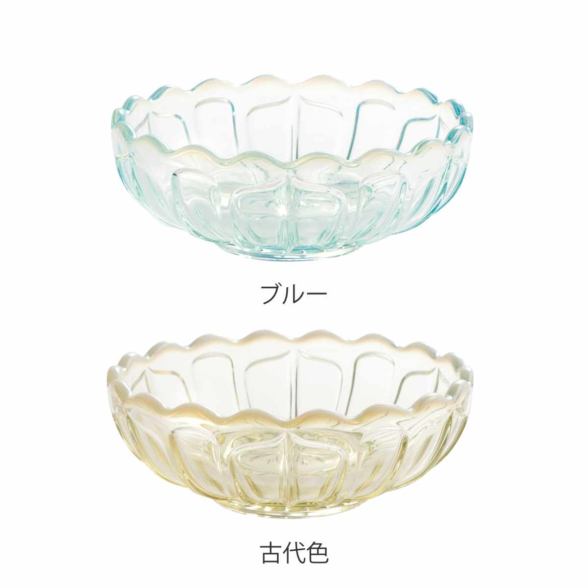 廣田硝子 小鉢 丸小鉢 雪の花 ( ガラス 日本製 ブルー 古代色 鉢 デザート デザート食器 うつわ 器 おしゃれ かわいい そうめん鉢 フルーツ スイーツ 夏 あんみつ ところてん かき氷 花 ) 【ブルー】 ブルー