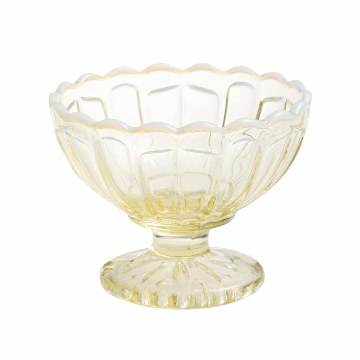 廣田硝子 丸 フラッペ 雪の花 ( デザート 食器 うつわ 器 グラス ガラス 日本製 ブルー 古代色 脚付き 小鉢 おしゃれ かわいい レトロ デザートボウル パフェグラス アイスカップ プリンアラモード 花 ) 【ブルー】 ブルー