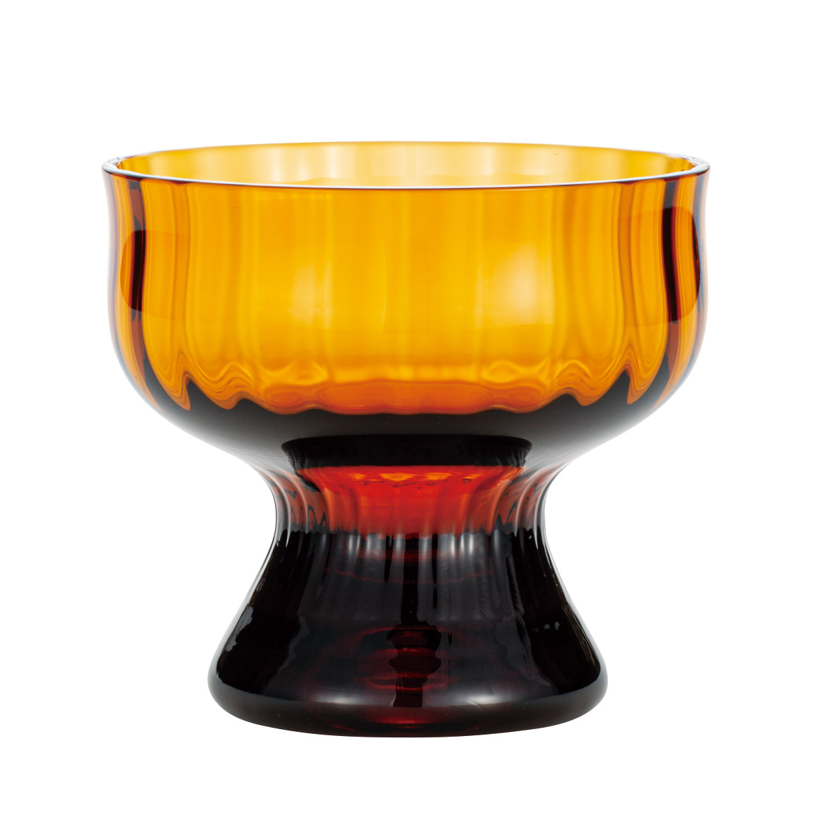 廣田硝子 グラス BYRON サンデー アンバー クリア モール ( ガラス 日本製 デザート 食器 うつわ 器 デザート食器 275ml 脚付き デザートカップ おしゃれ かわいい レトロ デザートボウル パフェグラス アイスカップ ) 【クリア】 クリア