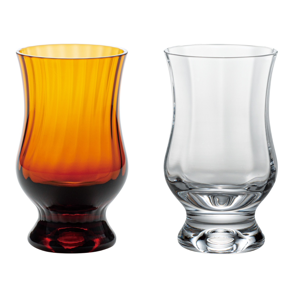 ビンテージグラス サーカス ライオン、象2個set 481311-1.jpg