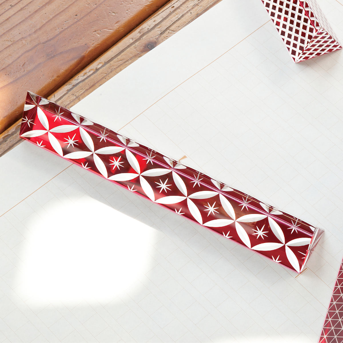 廣田硝子 文鎮 ペーパーウェイト 漆硝子文鎮 矢来柄 七宝柄 あられ ガラス ( ぶんちん 押さえ 紙 ペーパー 重し おしゃれ 文具 置き物 オブジェ 日本製 文房具 重石 卓上 デスク 机上 置物 プレゼント ギフト インテリア 雑貨 ) 【矢来柄】 矢来柄