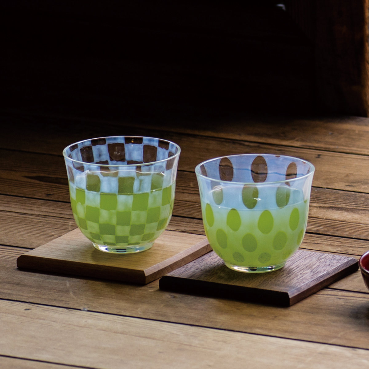 廣田硝子 グラス 120ml 冷茶 ( 日本製 ガラス コップ カップ ガラスコップ ガラス食器 おしゃれ お茶 麦茶 小鉢 お酒 アルコール 桐箱入り ジュース ビール ) 【つなぎ格子】 つなぎ格子