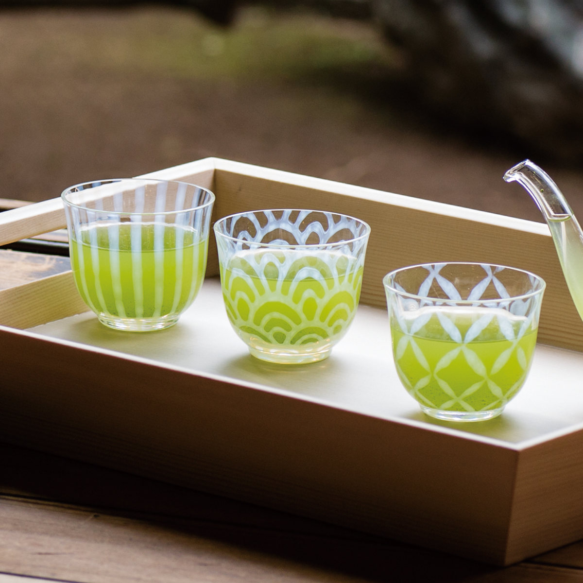 廣田硝子 グラス 120ml 冷茶 ( 日本製 ガラス コップ カップ ガラスコップ ガラス食器 おしゃれ お茶 麦茶 小鉢 お酒 アルコール 桐箱入り ジュース ビール ) 【つなぎ格子】 つなぎ格子