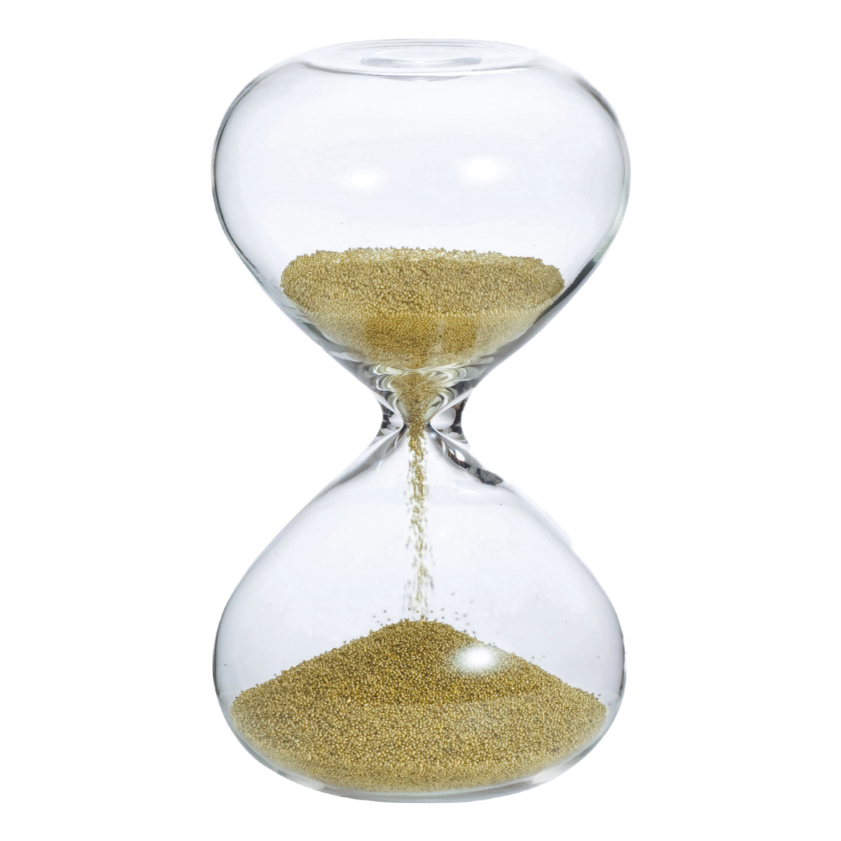 廣田硝子 砂時計 1分 2分 金メッキ 銀メッキ ガラス ( タイマー 砂 時計 おしゃれ デザイン ガラス製 オブジェ アナログ サンドタイマー インテリア雑貨 置物 キッチン タイムキーパー インテリア 高さ11cm ) 【1分×金メッキ】 1分×金メッキ