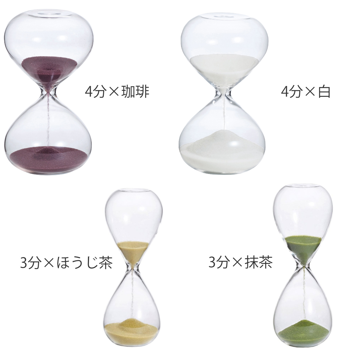 廣田硝子 砂時計 3分 4分 5分 ガラス （ タイマー 砂 時計