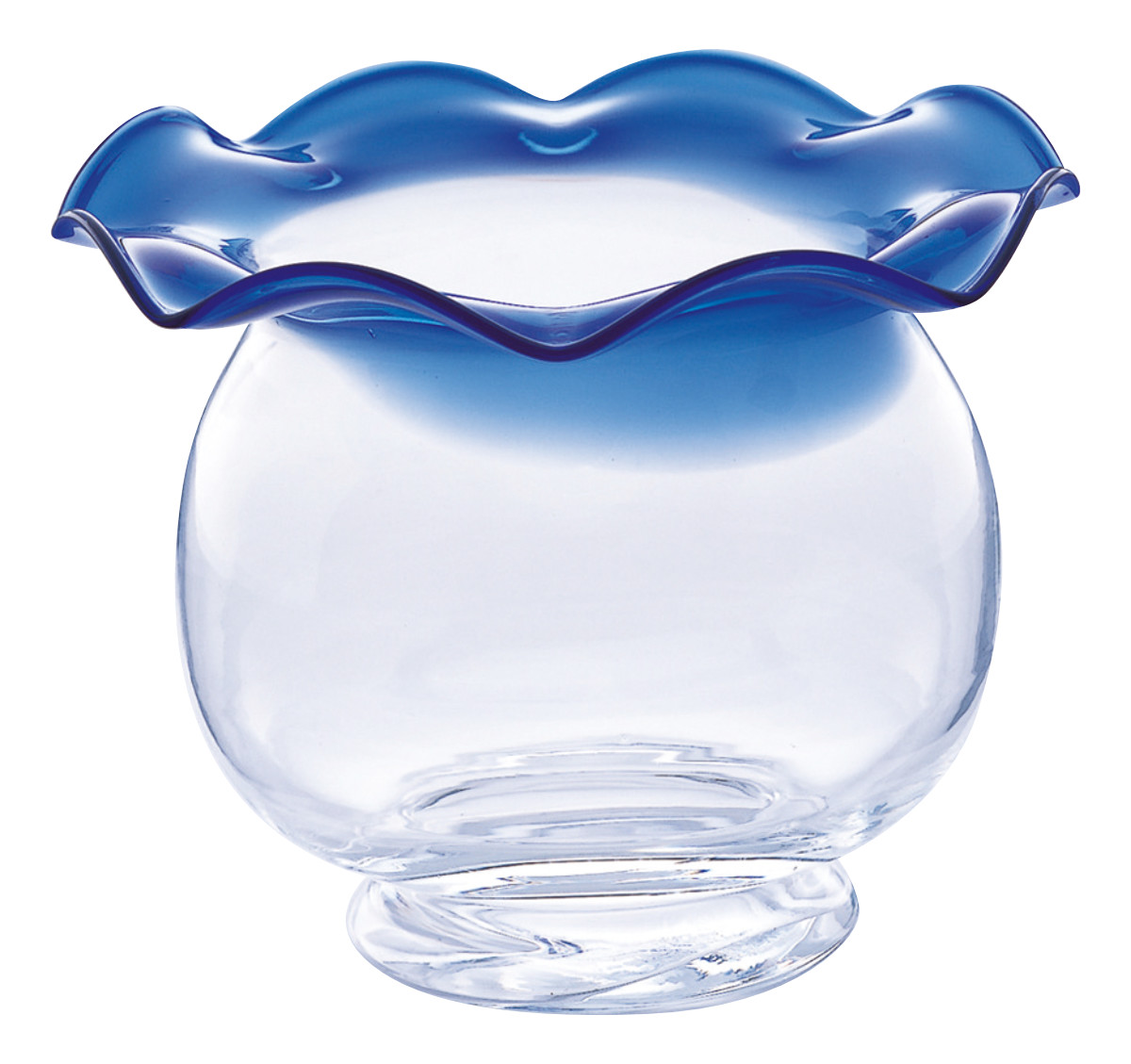 金魚鉢 廣田硝子 青 ガラス （ 水槽 ガラス水槽 ガラス製金魚鉢