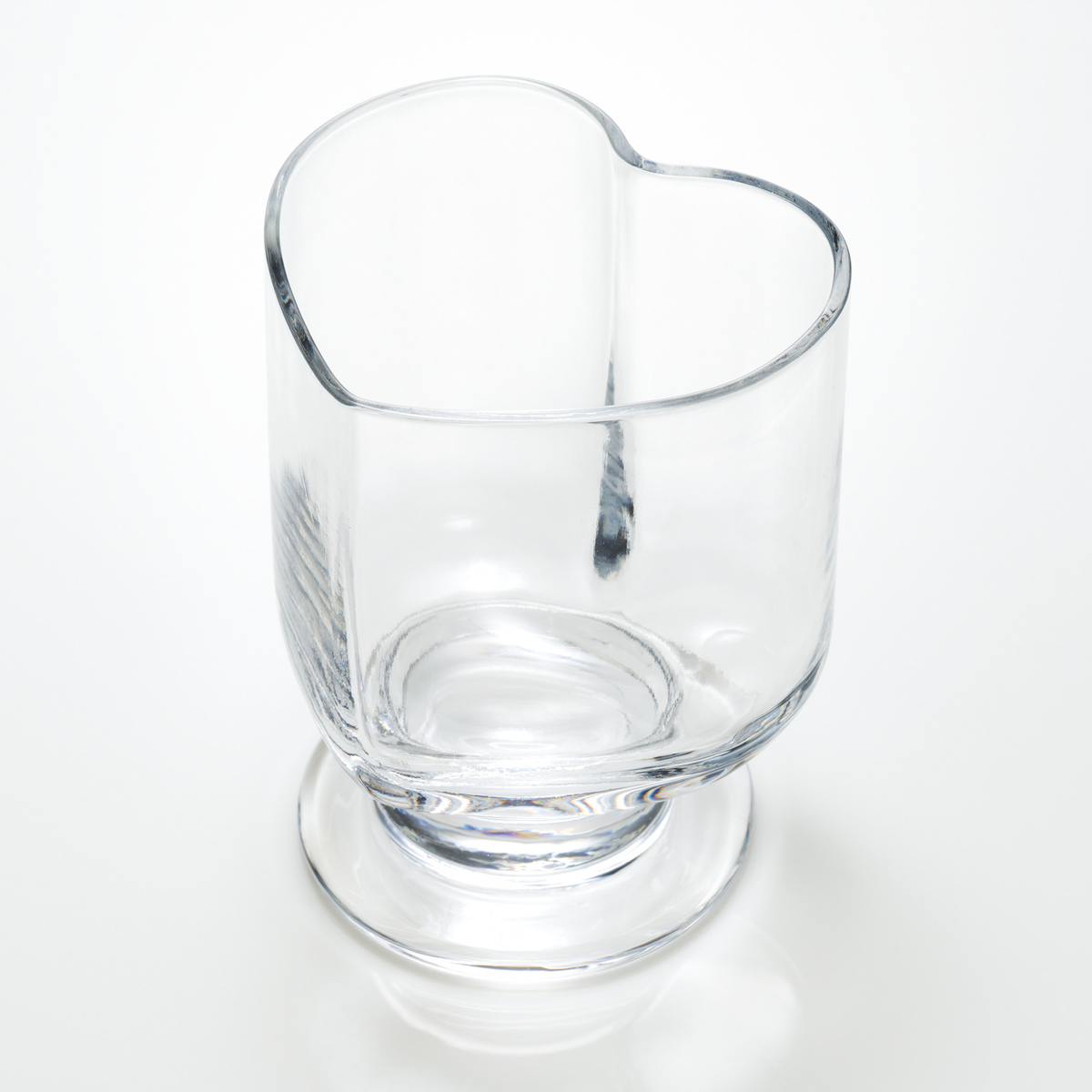 廣田硝子 ハート型 台付きグラス スキ ( ガラス 日本製 コップ カップ デザート 食器 デザート食器 おしゃれ かわいい レトロ 昭和 モダン珈琲 想グラス ) 【ピンク】 ピンク