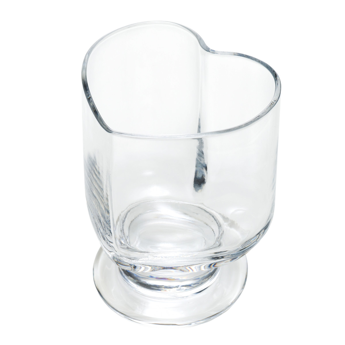 廣田硝子 ハート型 台付きグラス スキ ( ガラス 日本製 コップ カップ デザート 食器 デザート食器 おしゃれ かわいい レトロ 昭和 モダン珈琲 想グラス ) 【ピンク】 ピンク