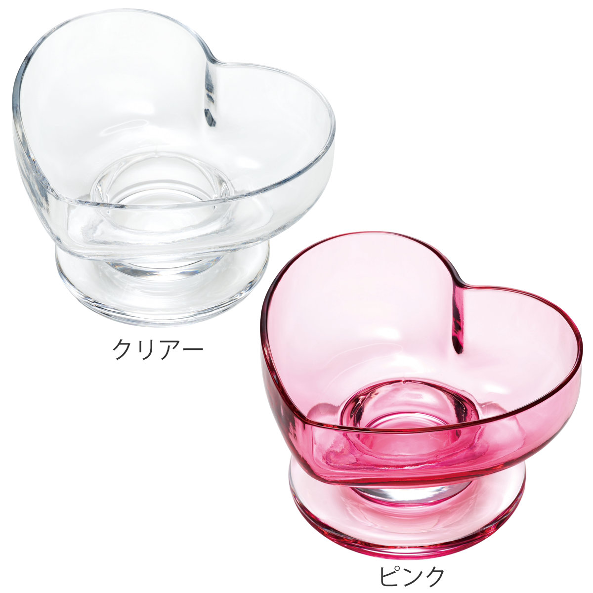廣田硝子 ハート型 サンデートレー スキ ( ガラス 日本製 コップ カップ デザート 食器 デザート食器 おしゃれ かわいい レトロ 昭和 モダン珈琲 想グラス ) 【クリアー】 クリアー
