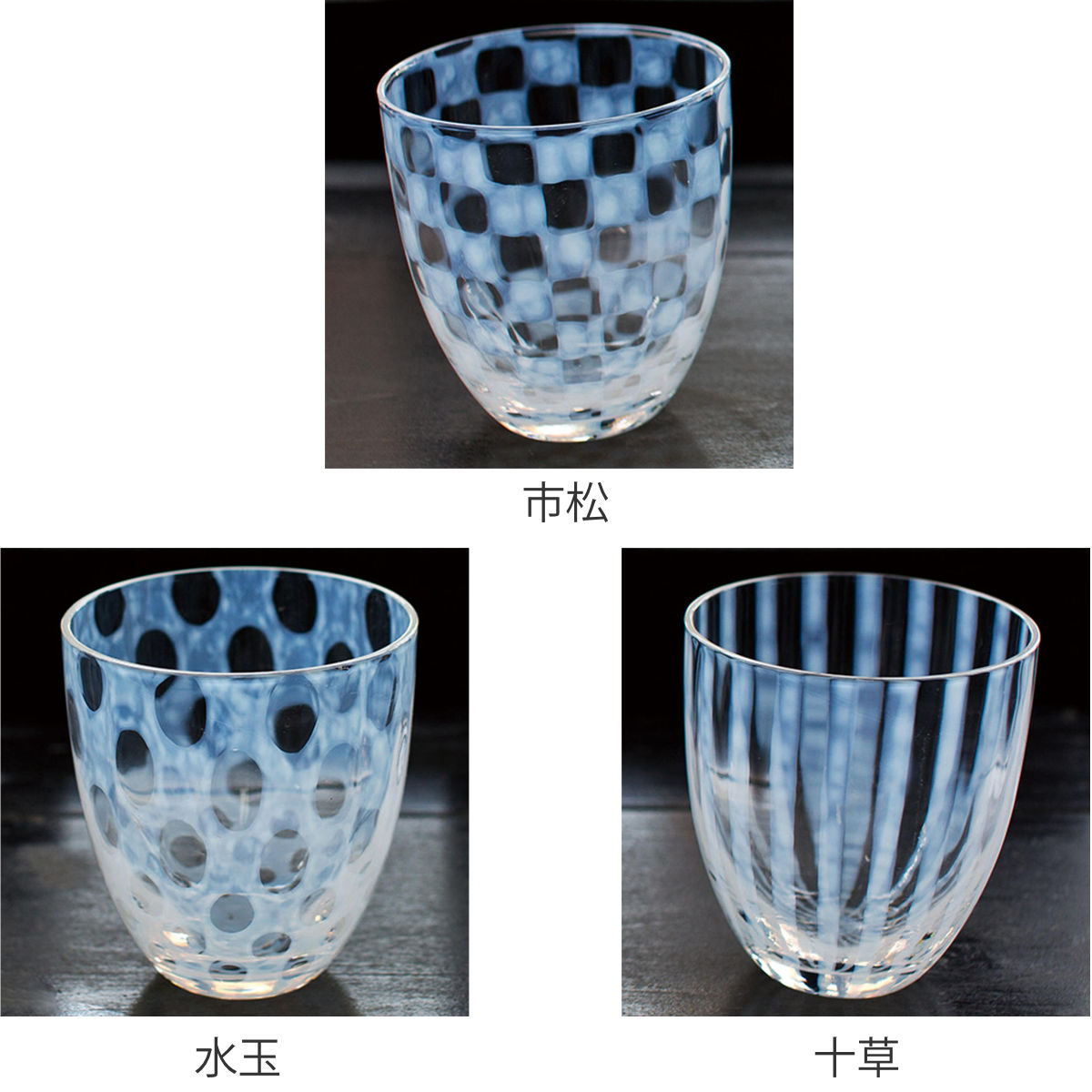 廣田硝子 大正浪漫 タンブラー 270ml ( 市松 水玉 十草 ガラス 日本製 コップ グラス カップ おしゃれ 硝子 ガラス製 かわいい レトロ 大正 和 モダン ) 【十草】 十草