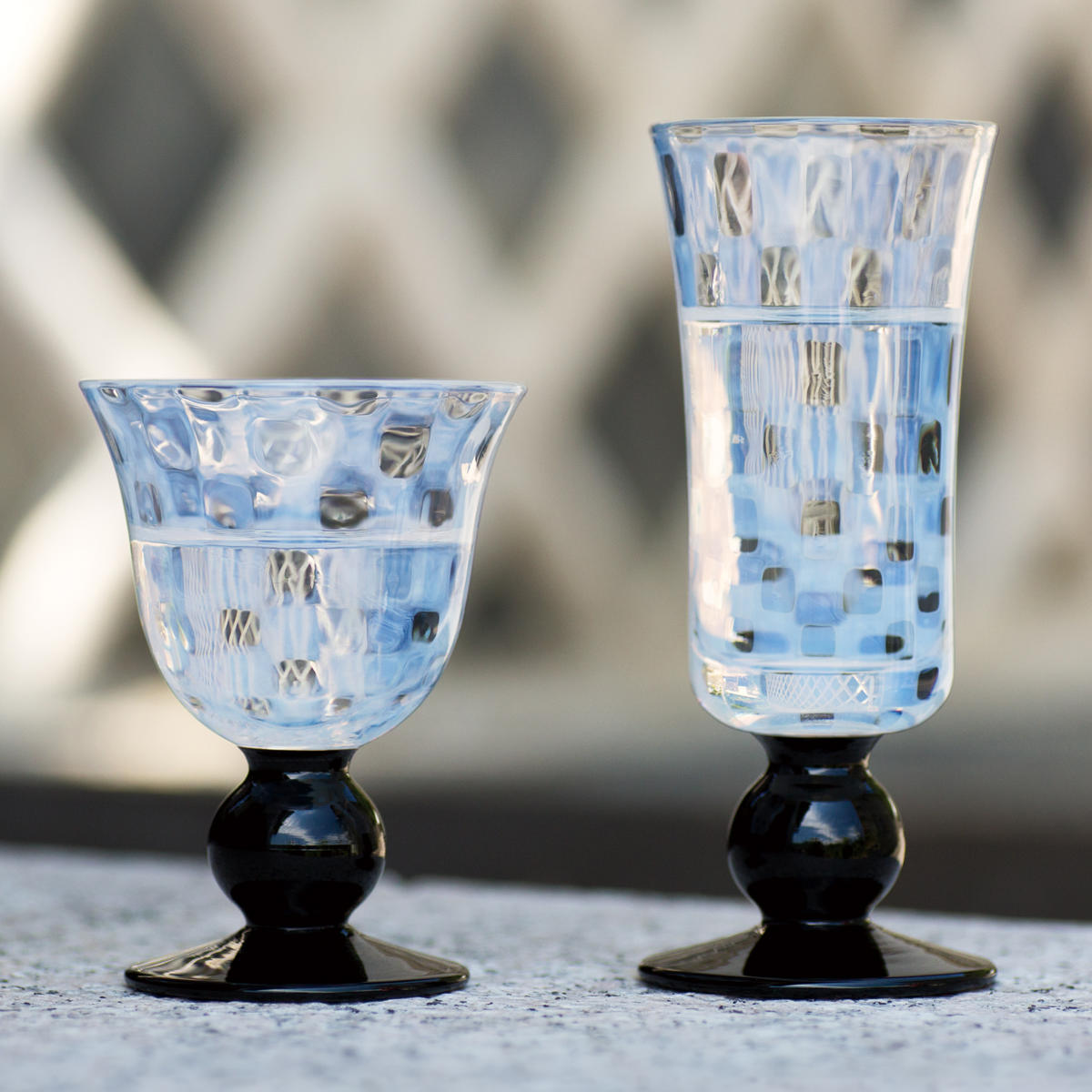 廣田硝子 大正浪漫 酒盃 市松 黒 60ml ( ガラス 日本製 杯 盃 酒器 酒 コップ グラス ワイングラス おしゃれ 硝子 ガラス製 かわいい レトロ 大正 和 モダン )