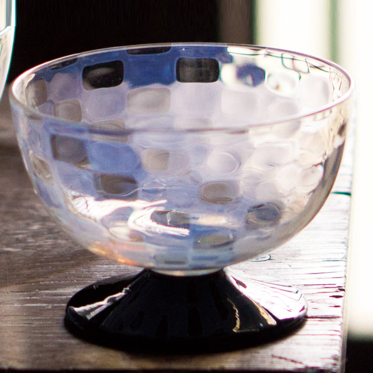 廣田硝子 グラス 氷コップ 市松 黒 ( ガラス 日本製 盃 酒器 コップ デザート かき氷 食器 器 皿 おしゃれ 大正浪漫硝子 レトロ ) 【十草】 十草