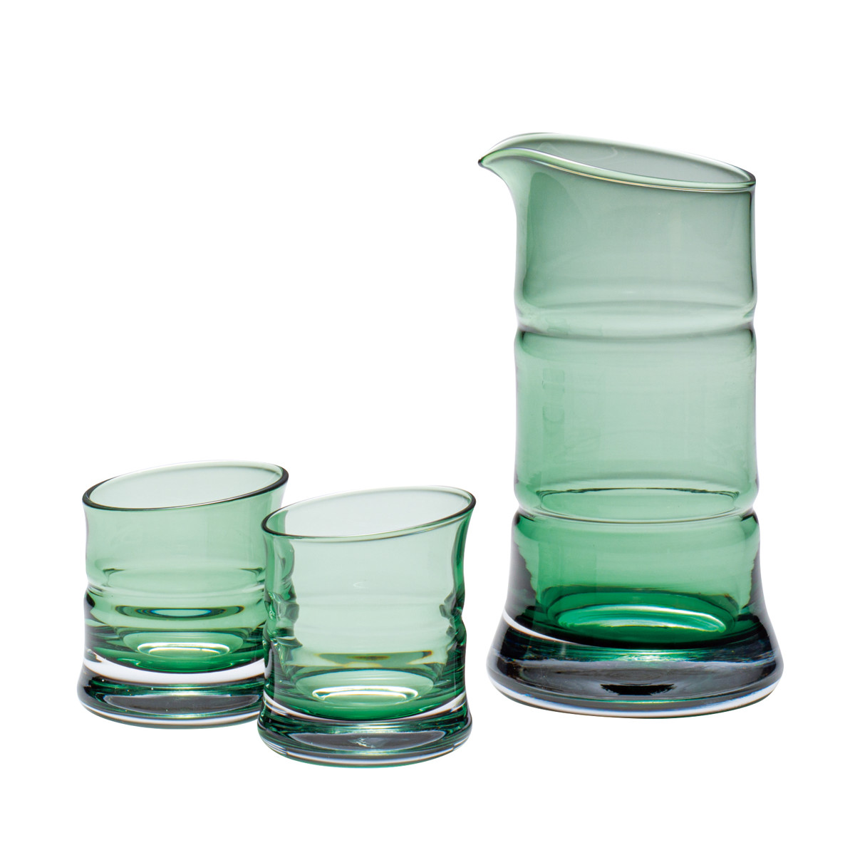 廣田硝子 徳利 盃 揃い 青竹 氷竹 ( ガラス 日本製 1合半 長注器 ぐいのみ おちょこ お猪口 銚子 グラス コップ 竹 bamboo おしゃれ ギフト プレゼント 贈り物 ) 【青竹】 青竹