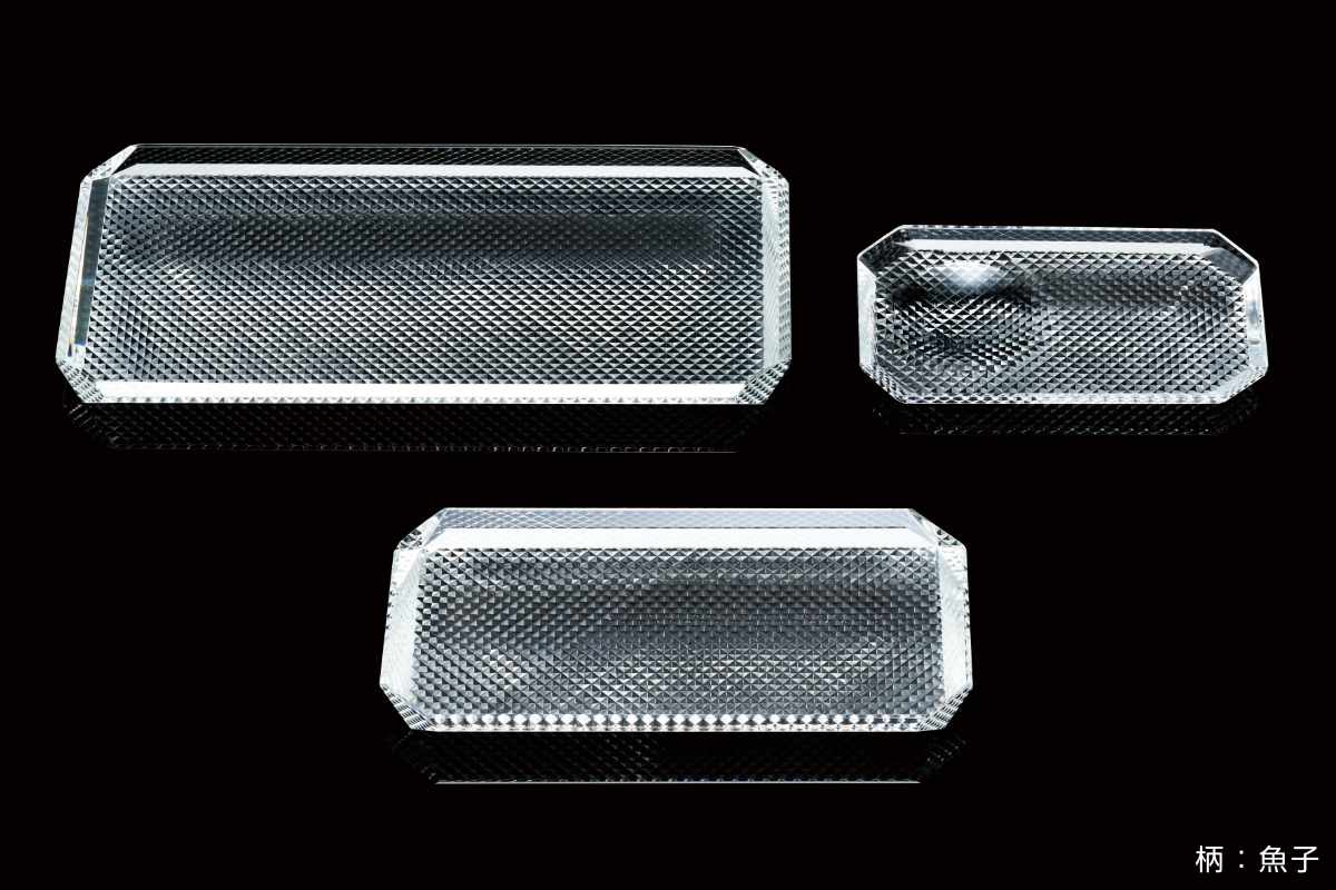 廣田硝子 皿 さゆる 醤油・薬味皿 ( ガラス 日本製 お皿 プレート ガラスプレート 江戸切子 角型 長方形 おしゃれ スタイリッシュ シンプル モダン ) 【魚子】 魚子