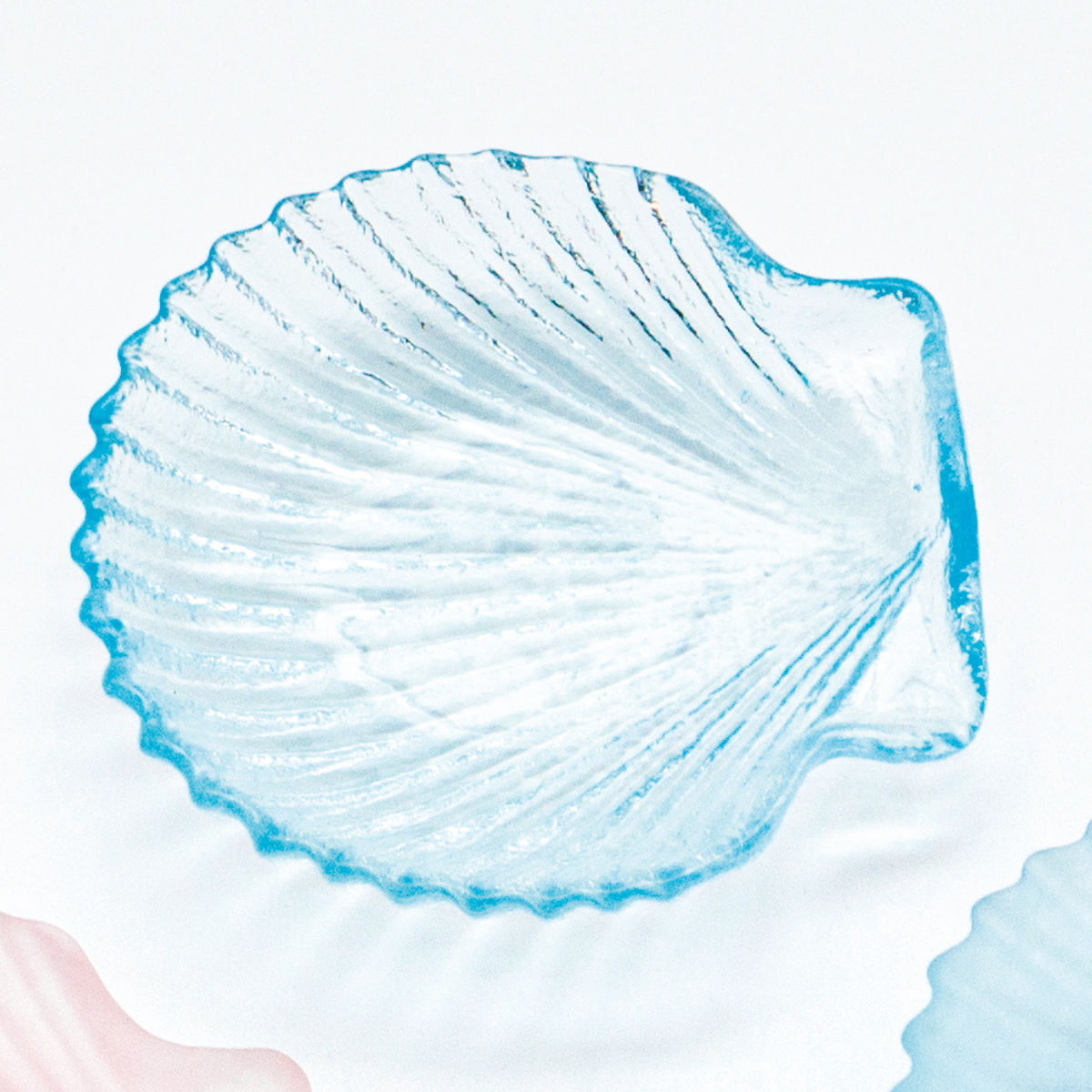 廣田硝子 鉢 シェル 豆皿 クリアカラー ( ガラス 日本製 お皿 プレート 薬味 醤油 皿 小さい おしゃれ かわいい 副菜 お菓子 デザート フルーツ ) 【ブルー】 ブルー