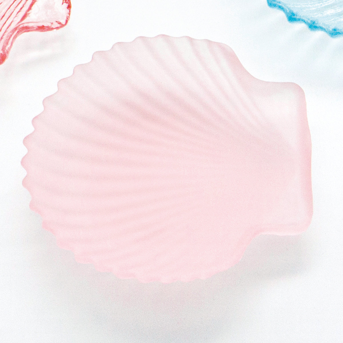 廣田硝子 皿 シェル 豆皿 フロスト ( ガラス 日本製 お皿 プレート 薬味 醤油 小さい おしゃれ かわいい 副菜 お菓子 デザート フルーツ ) 【ブルー】 ブルー