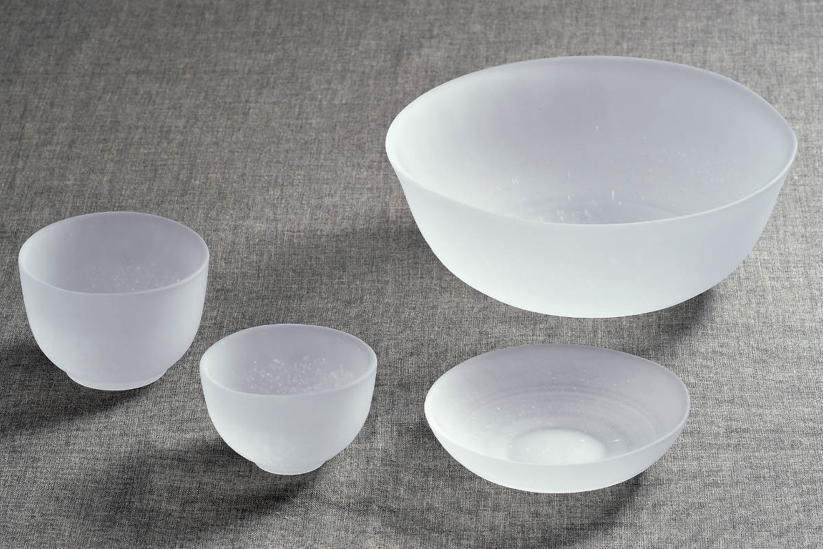 廣田硝子 皿 吹雪 豆皿 ( ガラス 日本製 お皿 プレート フロスト 10.5cm おしゃれ シンプル 和 和モダン ) 【ピンク】 ピンク