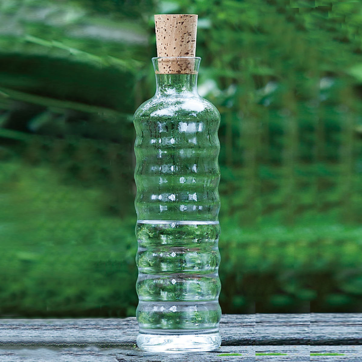 廣田硝子 ピッチャー 720ml 潤 ストリーム生地 栓なし ( ガラス 日本製 花瓶 フラワーベース ポット ボトル シンプル おしゃれ 透明ガラス )