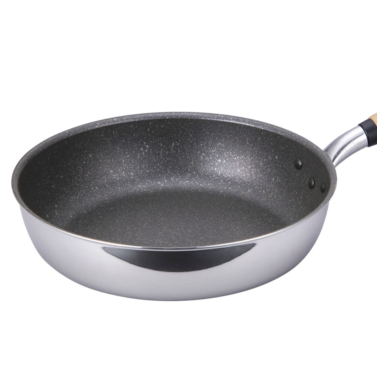 フライパン 26cm IH対応 極 ふかみ 日本製 ( ガス火対応 浅型フライパン アルミ製 ふっ素樹脂加工 軽い アルミフライパン 26センチ フッ素コーティング いため鍋 炒め鍋 木製ハンドル 軽量 キッチンツール 家庭用 )