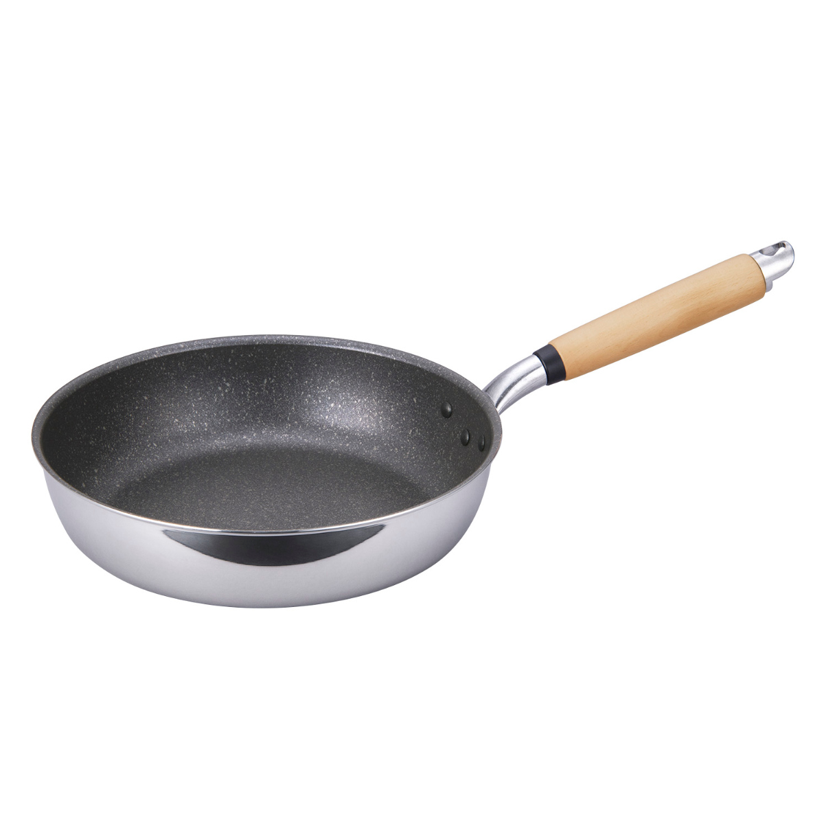 フライパン 26cm IH対応 極 ふかみ 日本製 ( ガス火対応 浅型フライパン アルミ製 ふっ素樹脂加工 軽い アルミフライパン 26センチ フッ素コーティング いため鍋 炒め鍋 木製ハンドル 軽量 キッチンツール 家庭用 )